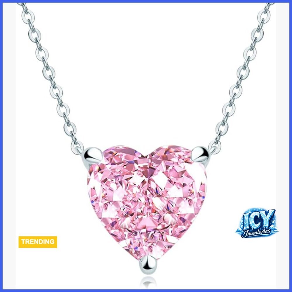 Sterling Silver Heart Pendant Necklace with 18K White Gold Plating